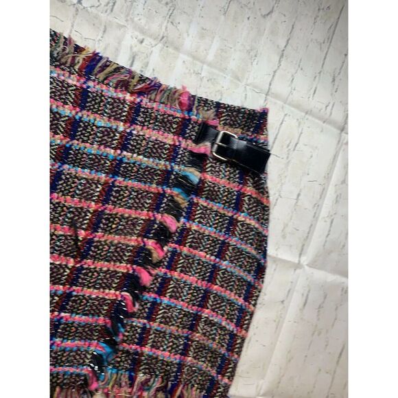 ASOS skirt womens size 8 multi colored Tweed mini Pencil buckle side clasp - Picture 4 of 5